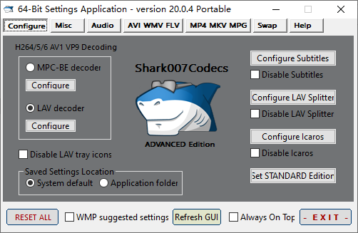 Shark007 Codecs 多媒体编解码器套件 v20.0.5 绿色版-颜夕资源网-第12张图片