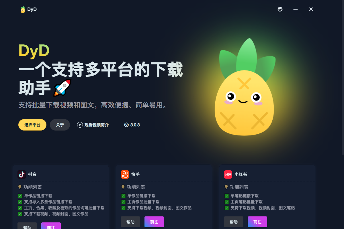 DyD 多平台短视频无水印下载 v3.0.3 绿色便携版-颜夕资源网-第12张图片