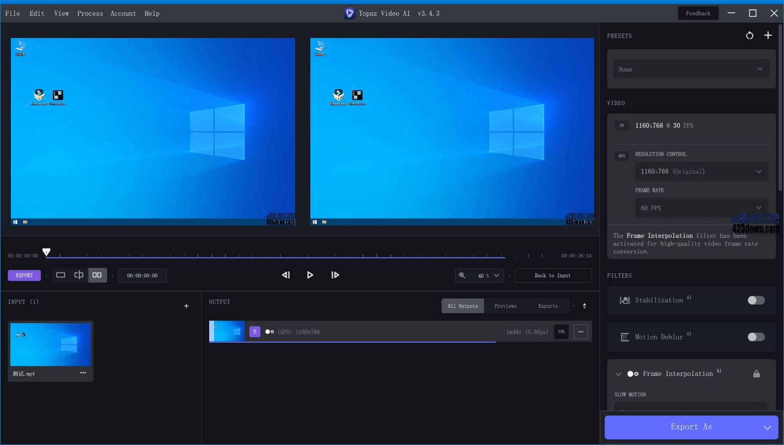 Topaz Video AI(免费视频增强工具) v6.1.0 / 6.2.0 英文便携版-颜夕资源网-第13张图片